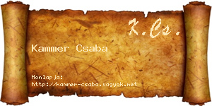 Kammer Csaba névjegykártya